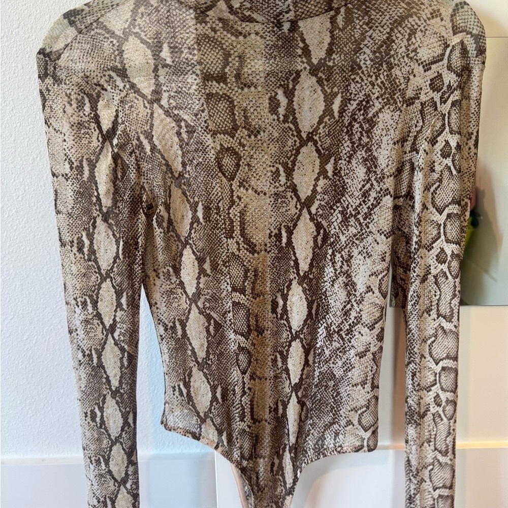 Windsor Brown and Tan Reptile Print Bodysuit